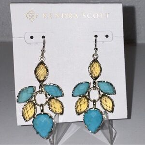 Vintage HTF Kendra Scott Jeannine Earrings |Turquoise + Yellow| Like New